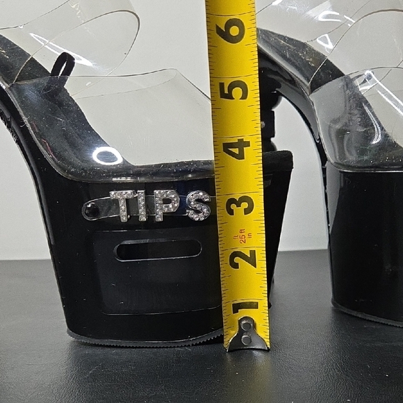 Pleaser Black and Clear Platform Heels - Picture 15 of 15